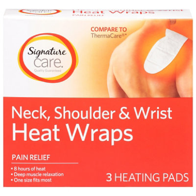 Signature Care Neck Shoulder Wrist Heat Wrap Single Use - 3 CT
