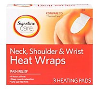 Signature Care Neck Shoulder Wrist Heat Wrap Single Use - 3 CT