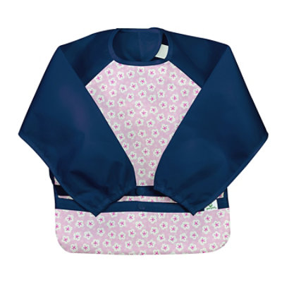 Snap & Go Easy-wear Long Sleeve Bib-pink Blossom - EA - Image 1