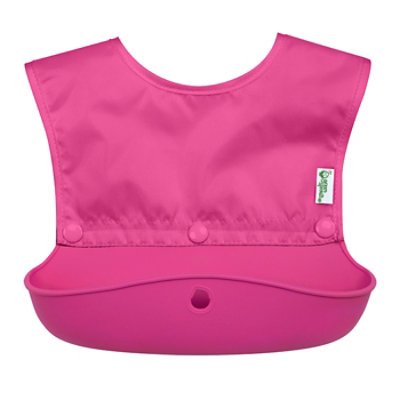 Snap & Go Silicone Food-catcher Bib-pink-6/18mo - EA - Image 1