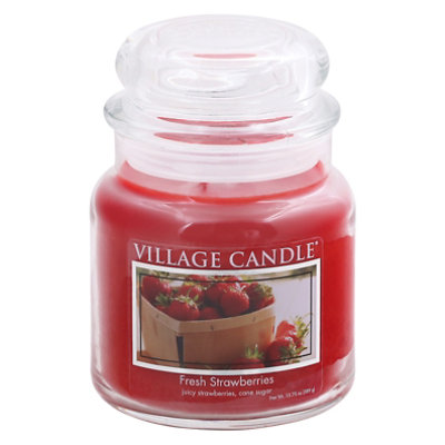 Village Candle Fresh Strawberry Jar Candle - 14 Oz. - Image 2