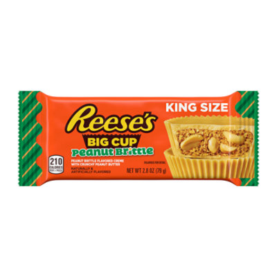 Reese's Peanut Brittle Flavor Creme Crunchy Peanut Butter Cups Candy King Size Pack - 2.8 Oz
