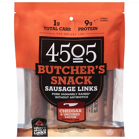 4505 Meats Sausage Cheddar Bacon Link - 6 OZ