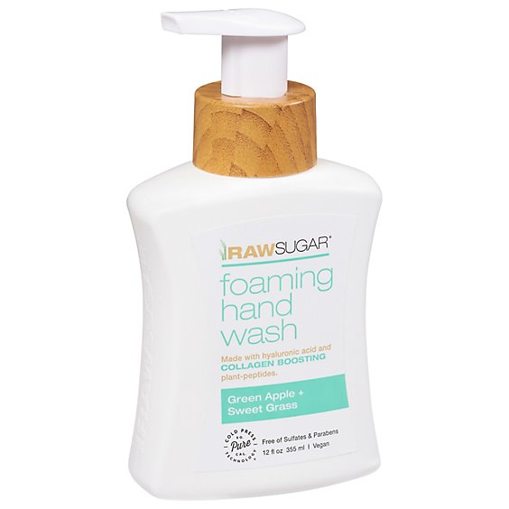 Raw Sugar Foam Hand Soap Green Apple Plus Sweet Grass - 12 OZ