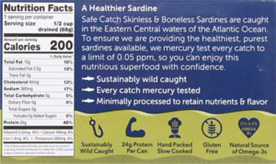 Safecatch Wild Sardine Boneless In Evoo - 4.4 OZ - Image 6