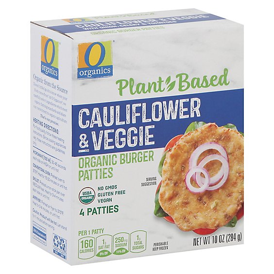 O Organics Plant Based Cauliflower Veg Patties - 10 OZ