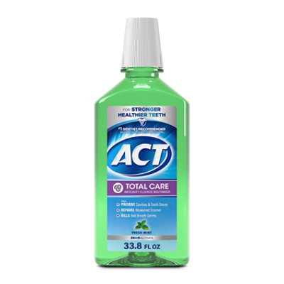 ACT Total Care Anticavity Fluoride Mouthwash Fresh Mint - 33.8 Fl. Oz. - Image 1
