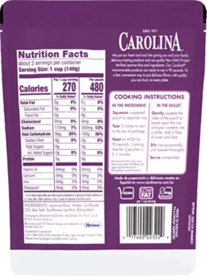 Carolina White Jasmine Rice Ready to Heat In Pouch - 8.8 Oz - Image 7