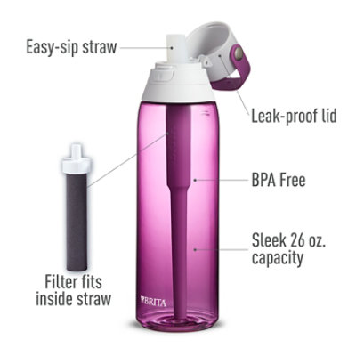 Brita Orchid Color Water Bottle With Filter Premium Filtered Water Bottle - 26 Oz - Image 4