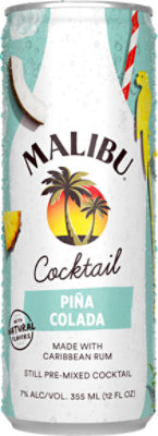 Malibu Rum Pina Colada Cans Pack 4355 ML albertsons