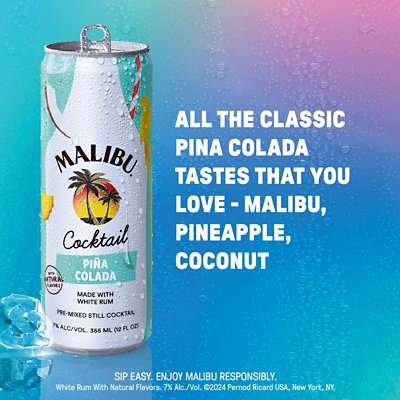 Malibu Rum Pina Colada Cans Pack - 4-355 ML - Image 4