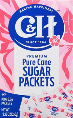 C&H Premium Pure Cane Sugar Packets - 100 Count - Image 1