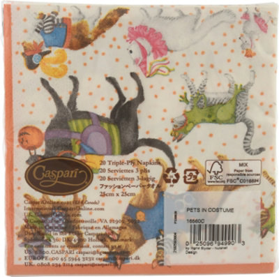 Caspari Cocktail Npkn Pets In Costume - 20 CT - Image 4