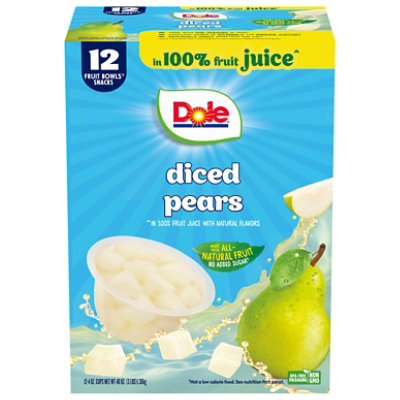 Dole  Diced Pears Bowl Snack Value Pack - 48 Oz