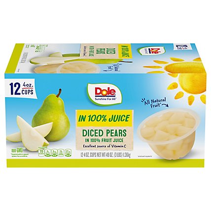 Dole Pears Diced In 100% Juice - 12-4 OZ - Image 3