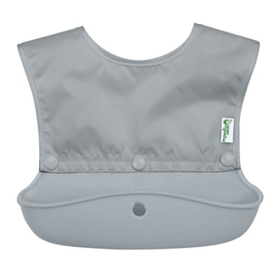 Snap & Go Silicone Food Catcher Bib-gray 6/18mo - EA - Image 1