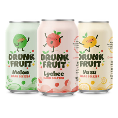 Drunk Fruit Variety Hard Seltzer In Cans - 6-12 Fl. Oz.