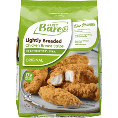 Just Bare Fully Cooked Lightly Breaded Chicken Breast Strip - 24 OZ - Image 1