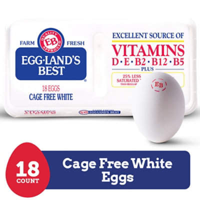 Eggland's Best Cage Free Large White Eggs - 18 Count - Image 1