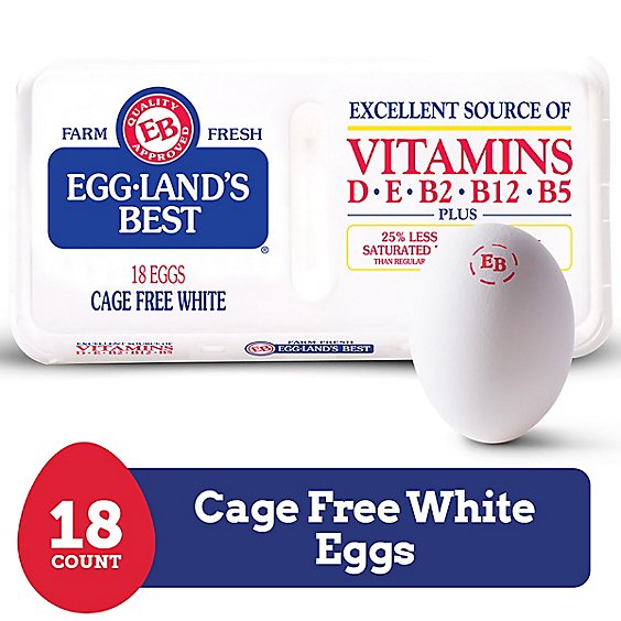 Egglands Best Cage Free Large White Eggs  - 18 Count