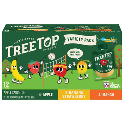 Tree Top Variety Pack Apple/banana Strawberry/mango Applesauce Pouch - 12-3.2 OZ - Image 3