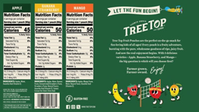 Tree Top Variety Pack Apple/banana Strawberry/mango Applesauce Pouch - 12-3.2 OZ - Image 5