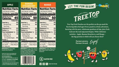 Tree Top Variety Pack Apple/banana Strawberry/mango Applesauce Pouch - 12-3.2 OZ - Image 6