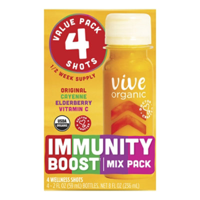 Vive Organic Immunity Boost Wellness Shots Mix Pack Multipack- 4-2 Fl. Oz. - Image 1