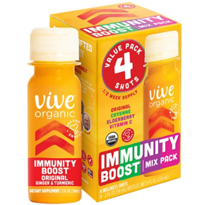 Vive Organic Immunity Boost Wellness Shots Mix Pack Multipack- 4-2 Fl. Oz. - Image 3