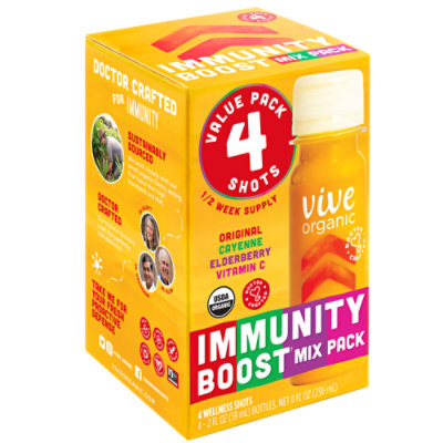 Vive Organic Immunity Boost Wellness Shots Mix Pack Multipack- 4-2 Fl. Oz. - Image 3