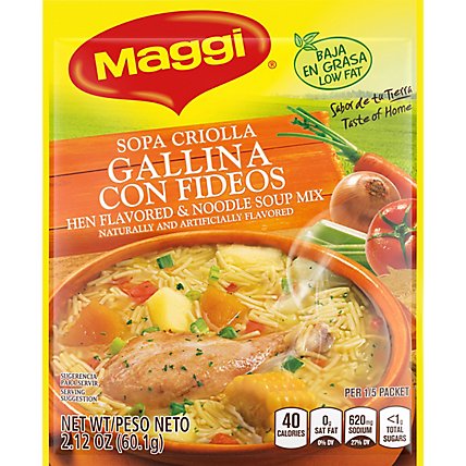 Maggi Soup Criolla Hen Noodles 2.12oz Package - 2.116 OZ - Image 2