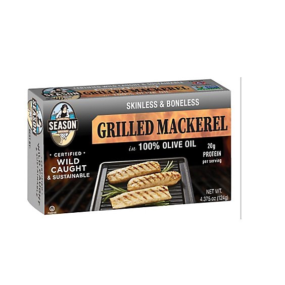 Season Skinless & Boneless Grilled Mackerel In Olive Oil - 4.375 Oz