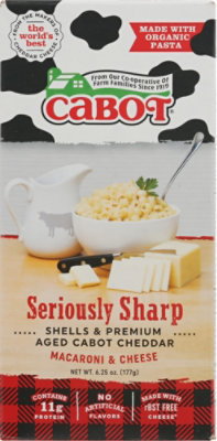 Cabot Seriously Sharp Mac & Cheese With Organic Pasta - 6.25 OZ - Image 2