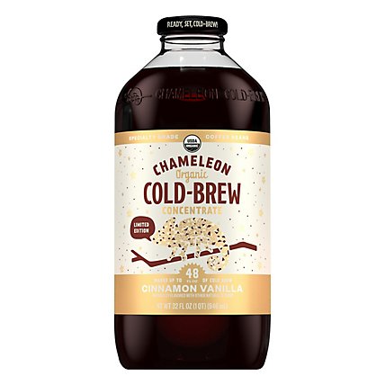 Chameleon Organic Cold Brew Cinnamon Vanilla Coffee Concentrate Bottle - 32 OZ - Image 3
