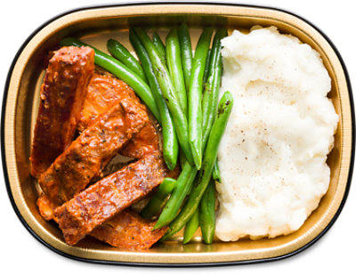 ReadyMeals Rib Tip With Green Beans & Mashed Potatoes - Each - Image 1