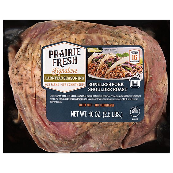 Prairie Fresh Boneless Roast Pork Shoulder With Carnitas Seasoning - 40 Oz