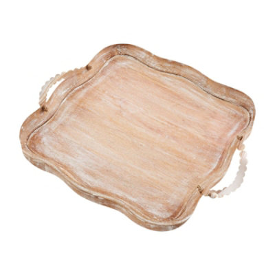 Mud Pie Scallop Beaded Tray - EA