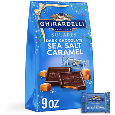 Ghirardelli Holiday Dark Chocolate Sea Salt Caramel Squares Bag -  9 Oz