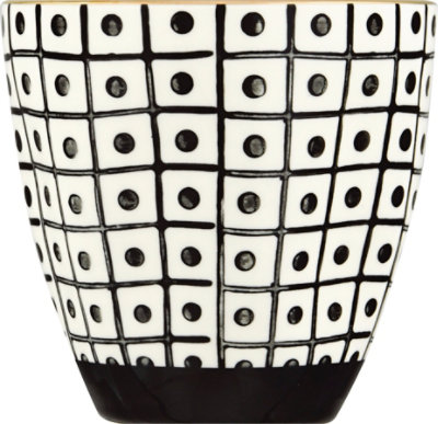 Creative Coop Round Stone Ware Cup Black Pattern Gold Electroplating - EA - Image 2