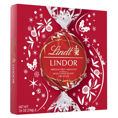 Lindt LINDOR Milk Chocolate Candy Truffles Modern Gift Box - 7.6 Oz - Image 1