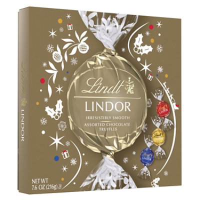 Lindt LINDOR Assorted Chocolate Candy Truffles Modern Gift Box - 7.6 Oz - Image 1