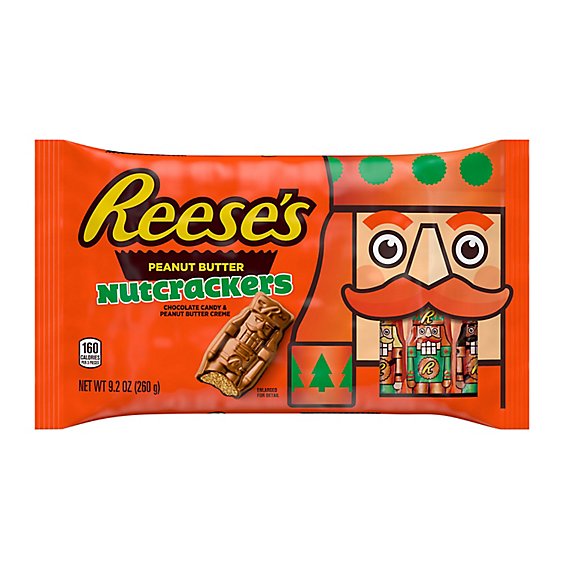 Reeses Chocolate Peanut Butter Creme Nutcrackers Christmas Candy Bag - 9.2 Oz