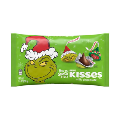 Hersheys Kisses Grinch Milk Chocolate Christmas Candy Bag - 9.5 Oz - Image 1