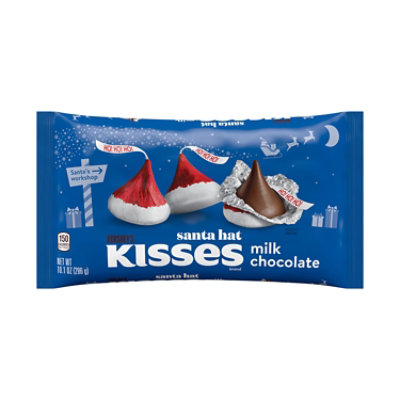 HERSHEY'S Kisses Santa Hat Milk Chocolate Candy Bag - 10.1 Oz