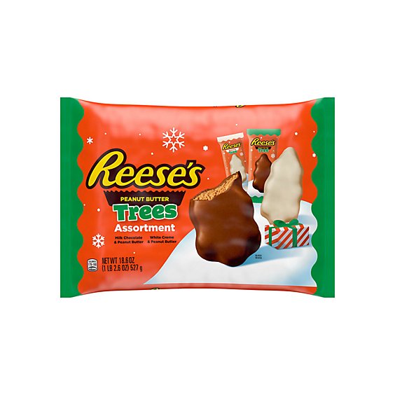 Reese's Assorted Milk Chocolate White Creme Peanut Butter Trees Candy Bag - 18.6 Oz