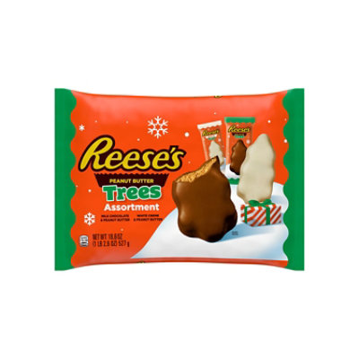 Reese's Assorted Milk Chocolate White Creme Peanut Butter Trees Candy Bag - 18.6 Oz