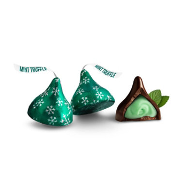 Hersheys Kisses Mint Truffle Flavored Dark Chocolate Christmas Candy Bag - 9 Oz - Image 3