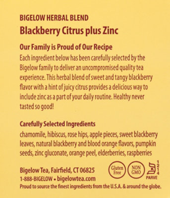 Bigelow Blackberry Citrus Tea Plus Zinc - 0.95 OZ - Image 4