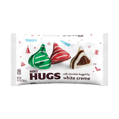 HERSHEY'S HUGS Milk Chocolate and White Creme Christmas Candy Bag - 10.1 Oz - Image 1