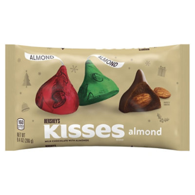 HERSHEY'S KISSES Milk Chocolate with Almonds Christmas Candy Bag - 9.4 Oz - Image 3